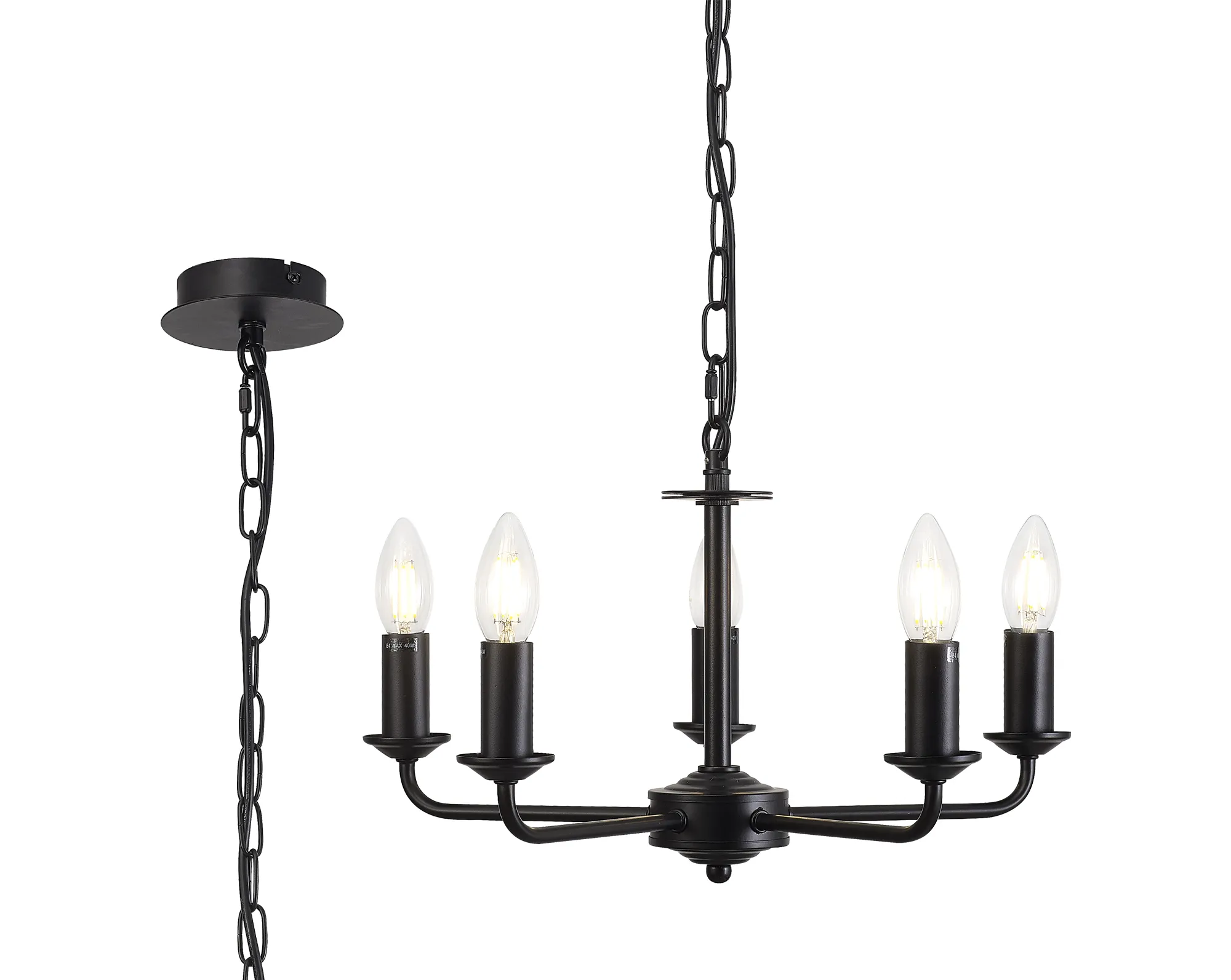 D0700  Banyan Pendant 5 Light Matt Black